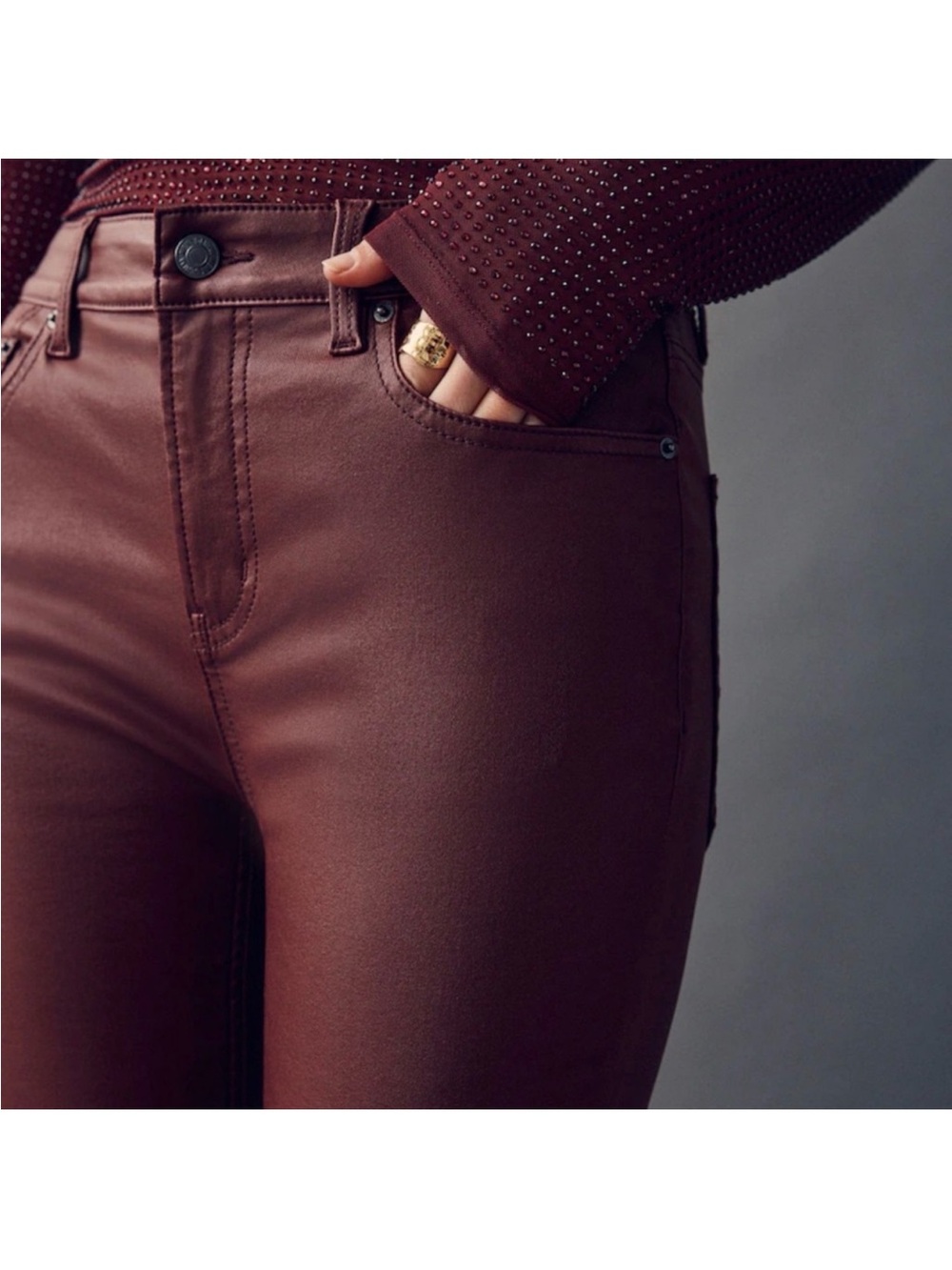 GAP Vintage Slim Mid Rise Pants in Burgundy Size 4 regular